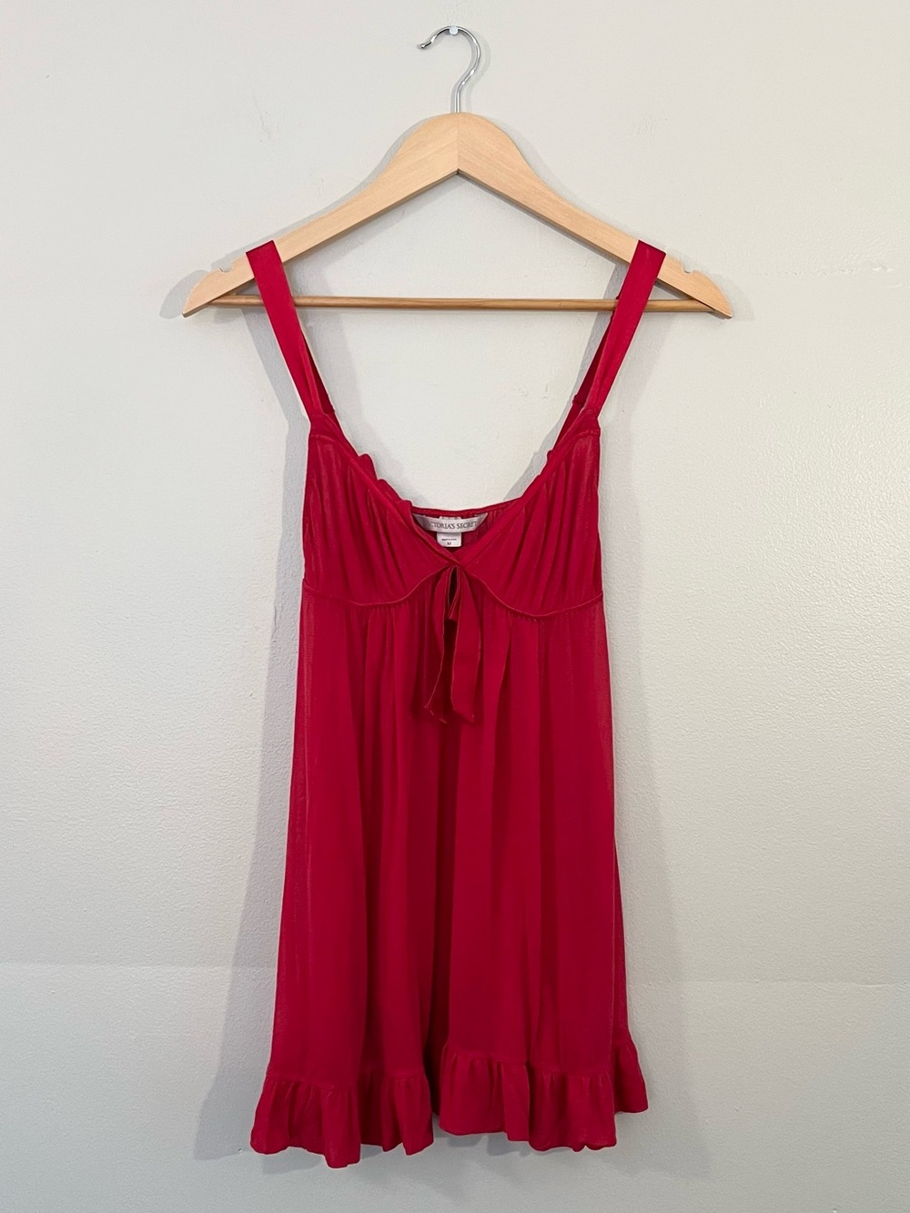 Y2K red Victoria's Secret mini babydoll  nightie 2000s coquette bridal romance